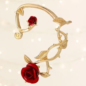 1Pcs Exaggerated Retro Rose Flower Crawler Cuff Earring for Left Ear Unique Ear